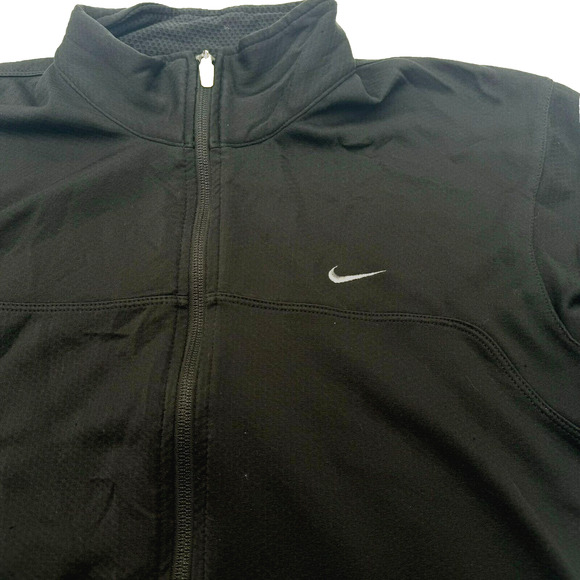 NIKE Women's Medium Black Full Zip‎ High Collar Track Jacket Athleisure Running - Picture 1 of 11